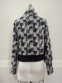 Image 2 of Kitty Jacquard Knit Top (grey scale) MTO