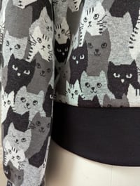 Image 3 of Kitty Jacquard Knit Top (grey scale) MTO