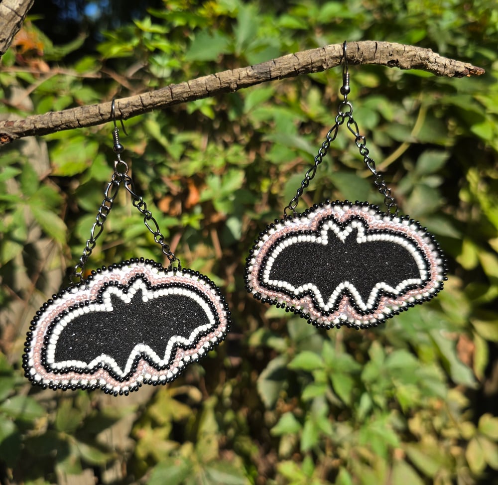 Image of Sparkle Bats Beaded Earrings 