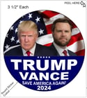 TRUMP • VANCE Button Stickers