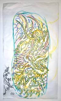 Dragon rib tattoo prelim drawing 