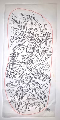 Dragon rib tattoo final drawing