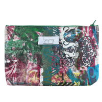 Image 4 of Handprinted Zip Purse Peacock (small cosmetic)