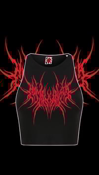 Image 1 of RED/WHITE LOGO CROP TOP