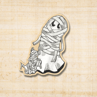 Image 1 of Kraft Paper Sticker Swoopy Mummy