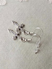 Image 9 of Silver Medieval Cross Charm Earrings 