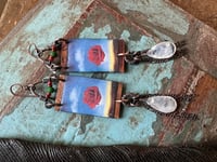 Image 3 of Meditative Rose enamel earrings. n3