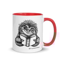 Image 7 of Book Reading Sloth Coffee Mug Line Art by CrystalsArtPaws