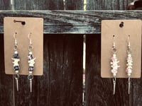 Image 1 of Glass Beads & Vertebrae Earrings