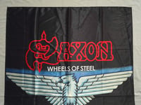 Image 2 of SAXON - Wheels of steel Flag (cloth poster Banner tapestry) Heavy metal NWOBHM