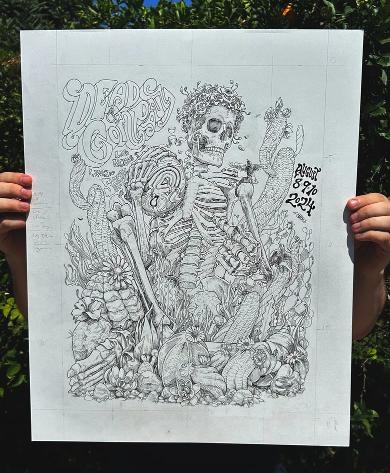 Image of Original Dead and Co VIP inked drawing