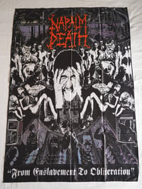 Image 1 of NAPALM DEATH - From enslavement to obliteration Flag (cloth poster Banner tapestry) Death metal