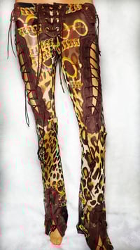 Image 1 of Y2K Brown Leopard Print Mesh Pants
