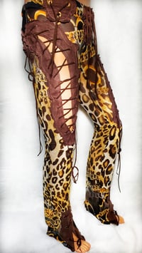 Image 2 of Y2K Brown Leopard Print Mesh Pants