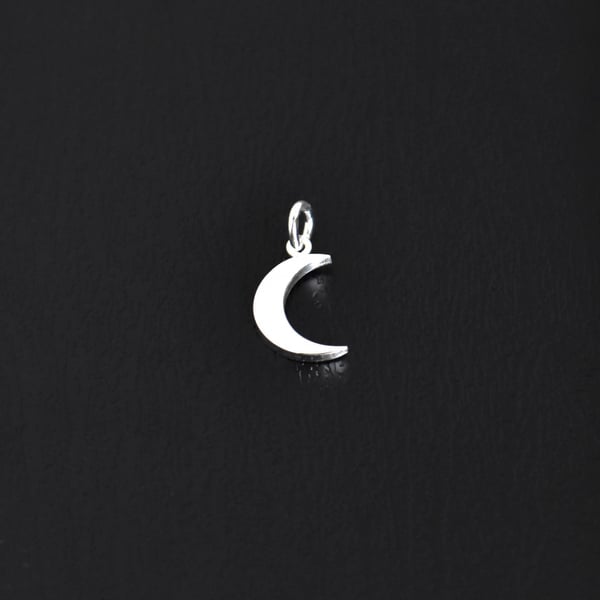 Image of Crescent Moon 950 silver solid framed necklace