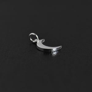 Image of Crescent Moon 950 silver solid framed necklace