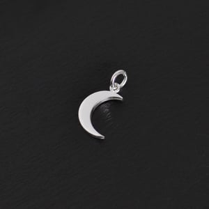 Image of Crescent Moon 950 silver solid framed necklace