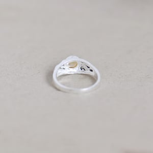 Image of Citrine cabochon cut vintage style silver ring