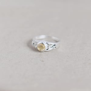 Image of Citrine cabochon cut vintage style silver ring