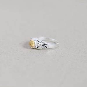 Image of Citrine cabochon cut vintage style silver ring