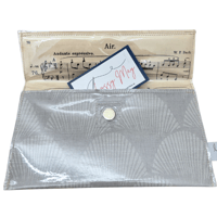 Image 1 of Wallpaper and Sheet Music Wallet - Deco Silver Fans