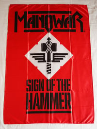 Image 1 of MANOWAR - Sign of the hammer Flag (cloth poster Banner tapestry) Heavy metal NWOBHM