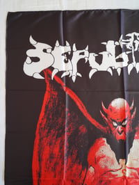 Image 8 of SEPULTURA - Bestial Devastation Flag (cloth poster Banner tapestry) Thrash metal Sarcofago