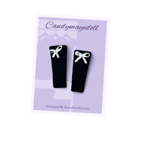 Image 1 of CANDY SHORT WHITE BOW SOCKS