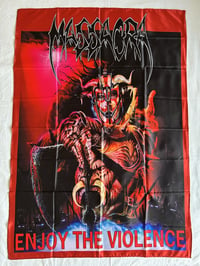 Image 1 of MASSACRA - Enjoy the violence Flag (cloth poster Banner tapestry) Old school Death metal