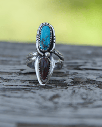 Image 9 of *WILD thing* Carico Lake x Fire Opal ring (6.75/7)