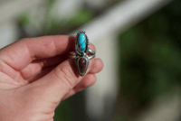 Image 1 of *WILD thing* Carico Lake x Fire Opal ring (6.75/7)