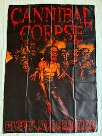 Image 1 of CANNIBAL CORPSE - Global Evisceration Flag (cloth poster Banner tapestry) Death metal Gore