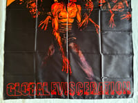 Image 2 of CANNIBAL CORPSE - Global Evisceration Flag (cloth poster Banner tapestry) Death metal Gore