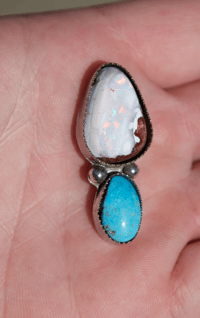 Image 3 of semi-custom Fire Opal + Carico Lake