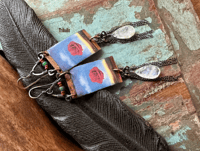 Image 1 of Meditative Rose enamel earrings. n3
