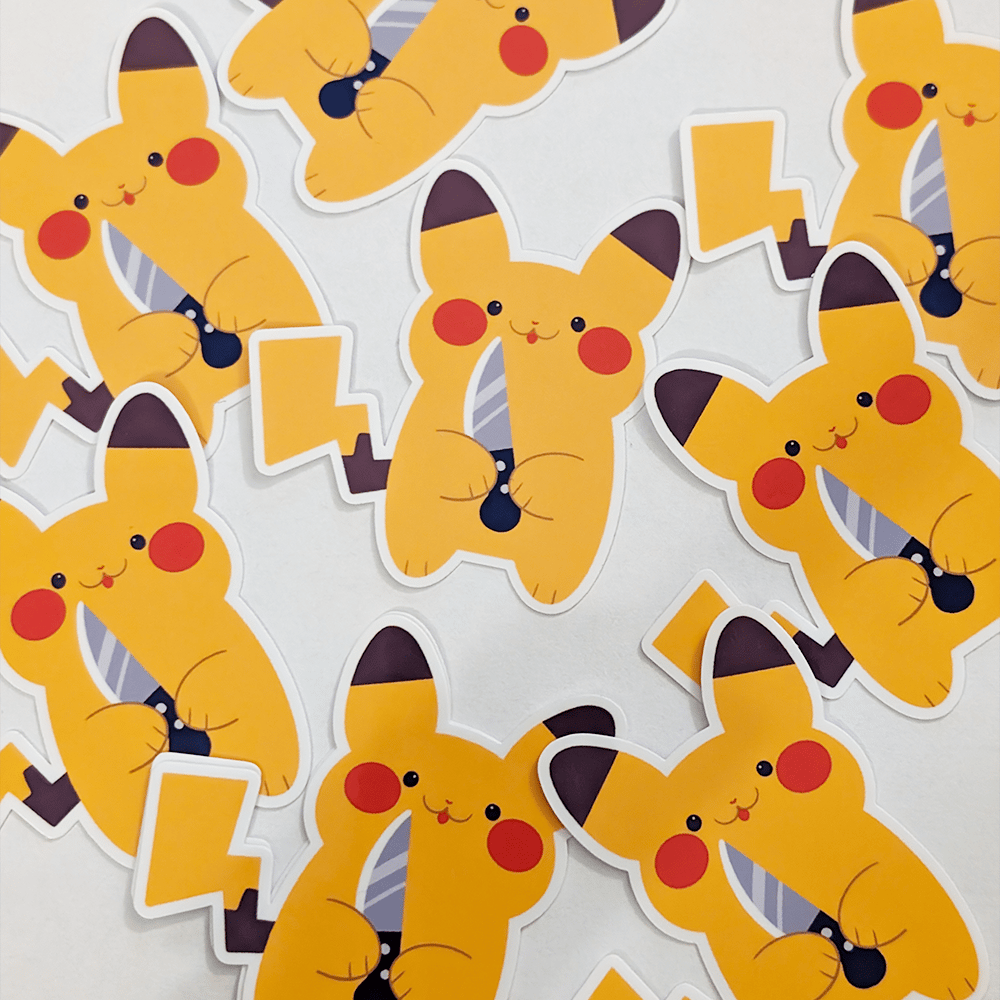 Image of A Kinfe: Pikachu Sticker