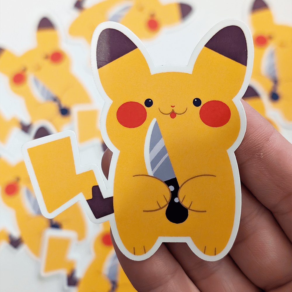 Image of A Kinfe: Pikachu Sticker