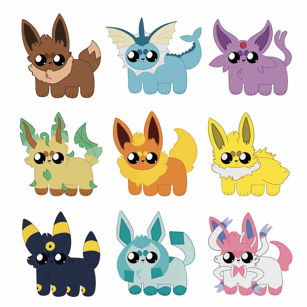 Image of Yippee Eeveelution Stickers