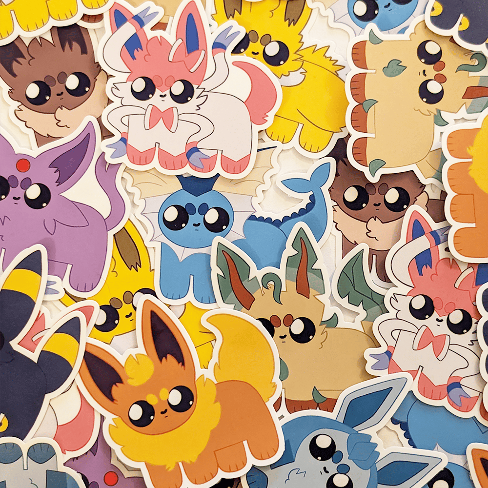 Image of Yippee Eeveelution Stickers