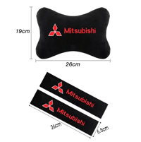 Image 4 of 4pcs Mitsubishi headrest pillows and seat belt pads