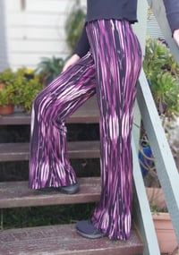 Image 1 of Purple/black vertical stripe KAT Pants