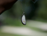 Image 2 of Media Luna Mexican Fire Opal necklace