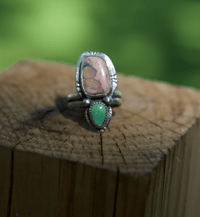 Image 1 of Mexican Fire Opal + Sonoran Gold ring (8.25)