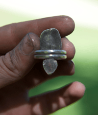 Image 4 of Mexican Fire Opal + Sonoran Gold ring (8.25)