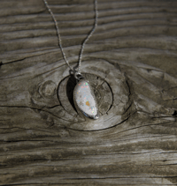 Image 1 of Media Luna Mexican Fire Opal necklace
