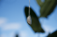 Image 4 of Media Luna Mexican Fire Opal necklace