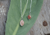Image 2 of dainty fire opal necklace #10 
