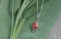 Image 1 of dainty fire opal necklace #10 