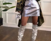 Image 2 of Marjorie Metallic Silver Mini Skirt