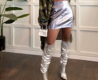 Image 1 of Marjorie Metallic Silver Mini Skirt